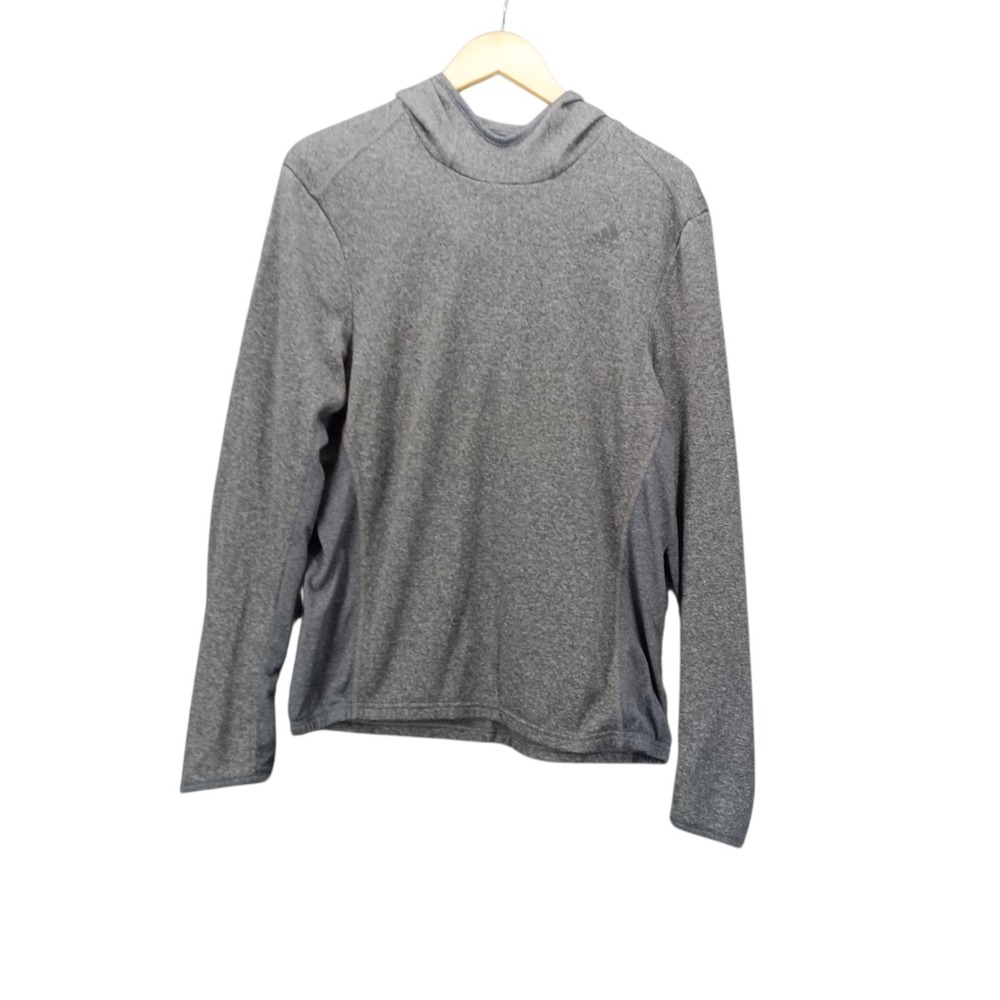 Adidas Men's Medium Gray Hoodie Pullover Climalite Athletic Thumb Holes casual